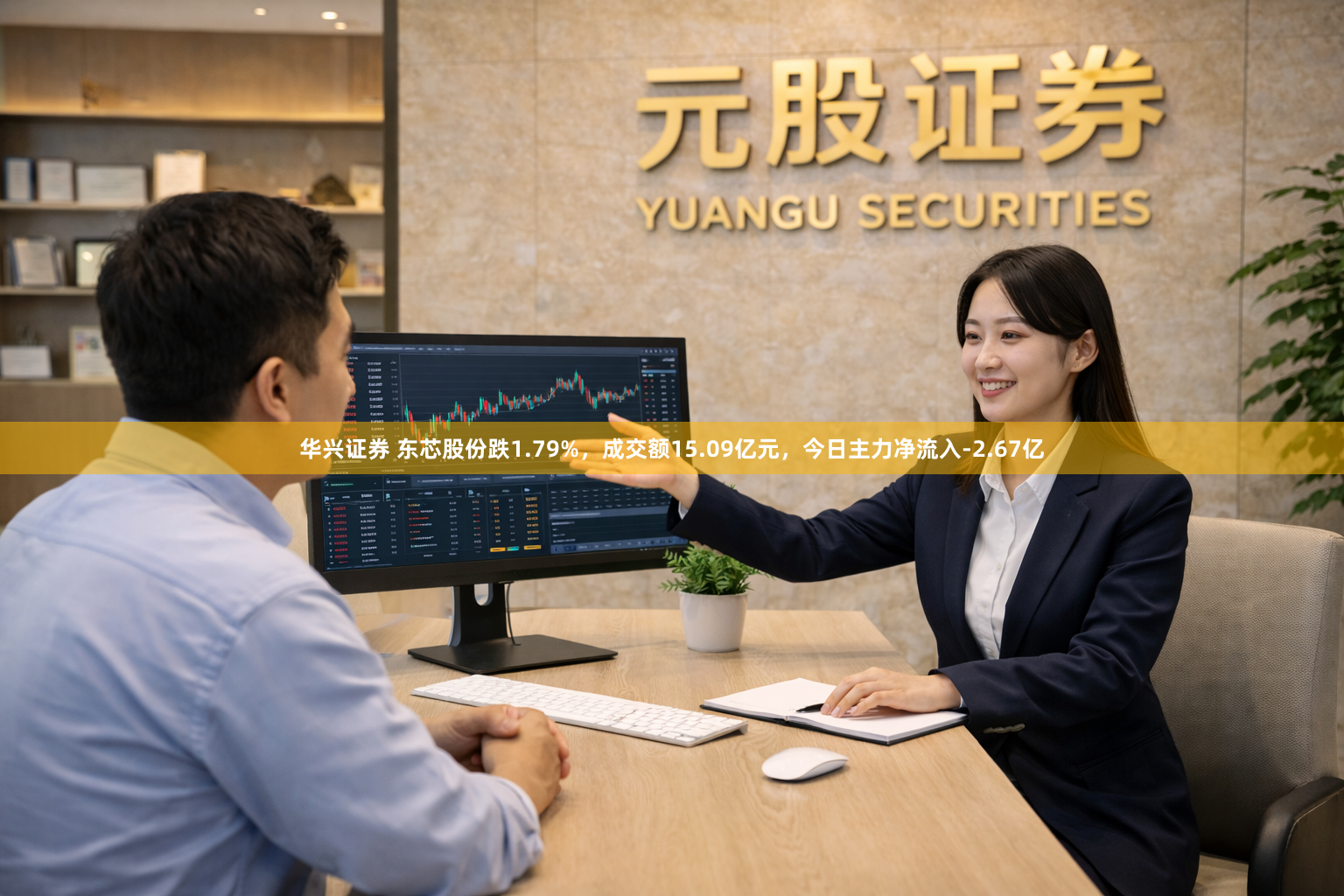 华兴证券 东芯股份跌1.79%，成交额15.09亿元，今日主力净流入-2.67亿