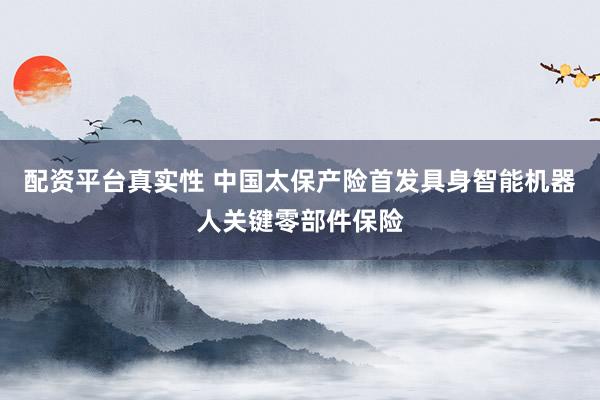 配资平台真实性 中国太保产险首发具身智能机器人关键零部件保险